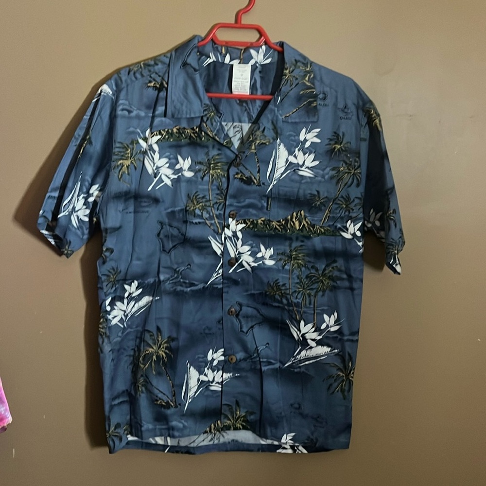 😄Palm trees Hawaiian vacation style shirt. B3